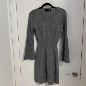 Theory Charcoal Cashmere Long Sleeve Dress
